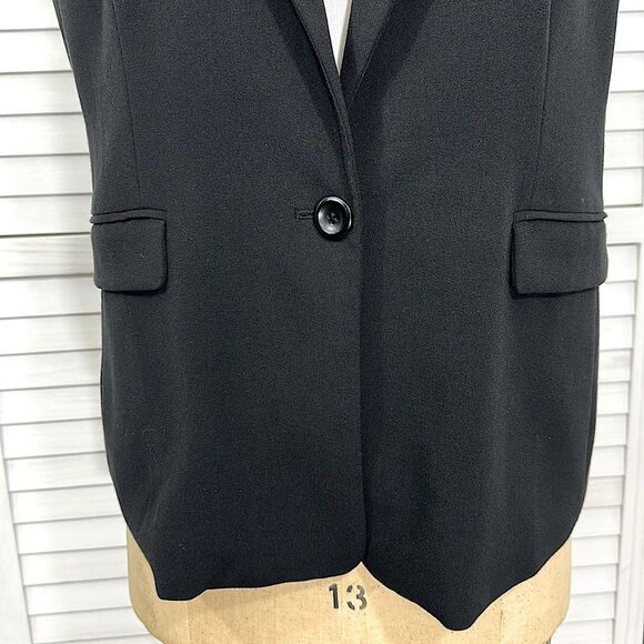 Chico's Vest Size 2 (12) Black Tuxedo Style Lapel - Picture 4 of 14